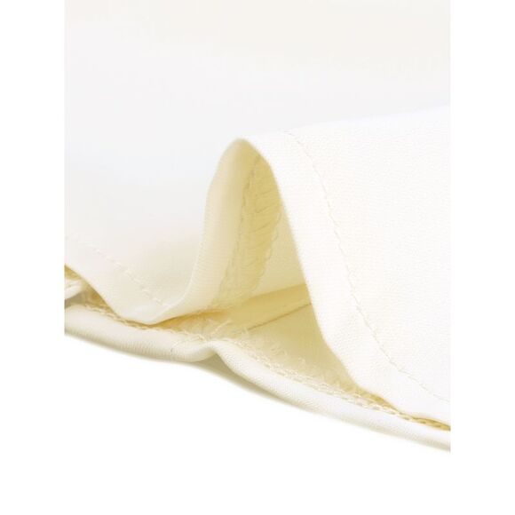 Blouse Button Up Long Sleeve V Neck Chiffon Shirt Beige - Picture 5 of 5